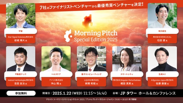 ■お知らせ■ Morning Pitch Special Edition 2025 年間大賞ファイナリストにノミネートされました！